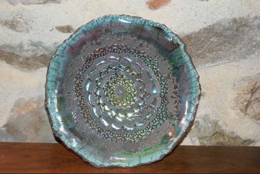 Coupe raku turquoise